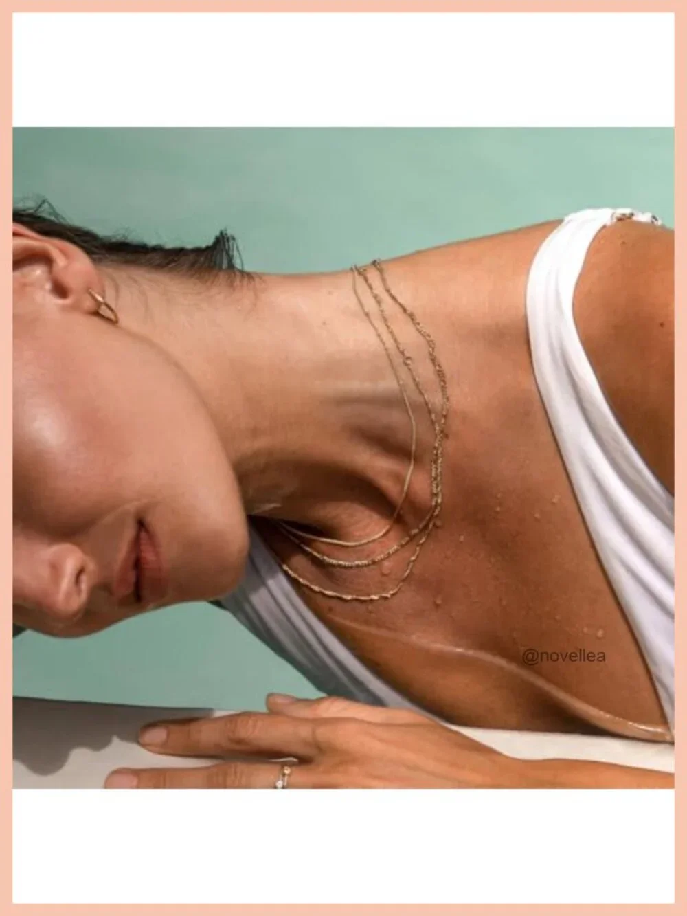 Gold Plated Stainless Steel Dainty Layered Necklace Set Waterproof Non Tarnish